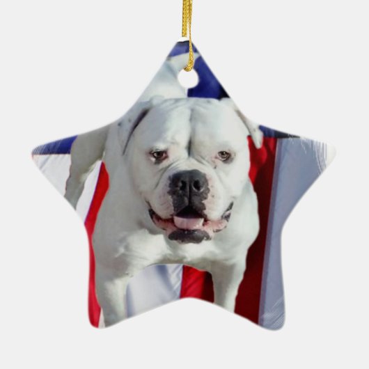 Amerikaanse Bulldog Keramisch Ornament (Achterkant)