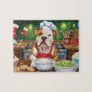 Amerikaanse Bulldog Kerstbakken: Festieve Kerstmis Legpuzzel