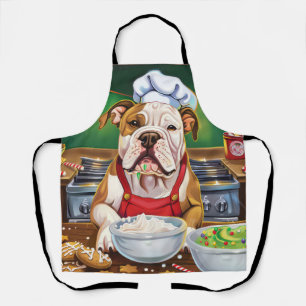 Amerikaanse Bulldog Kerstbakken: Festieve Kerstmis Schort