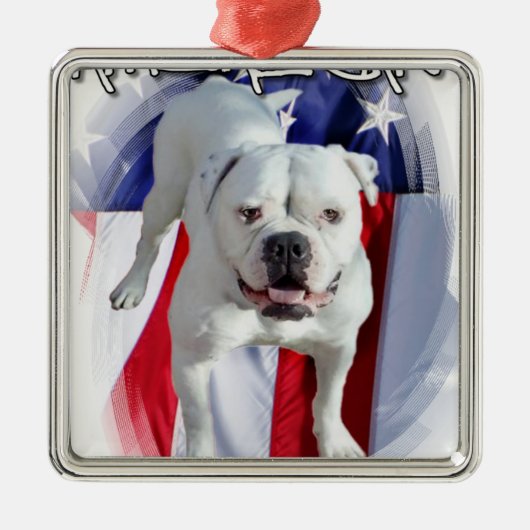 Amerikaanse Bulldog Metalen Ornament (Voorkant)