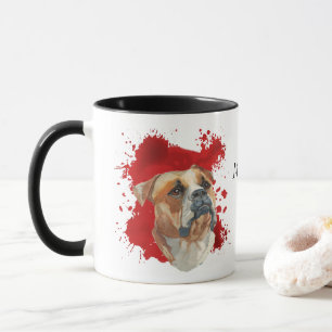 Amerikaanse Bulldog rode Abstracte achtergrond Mok