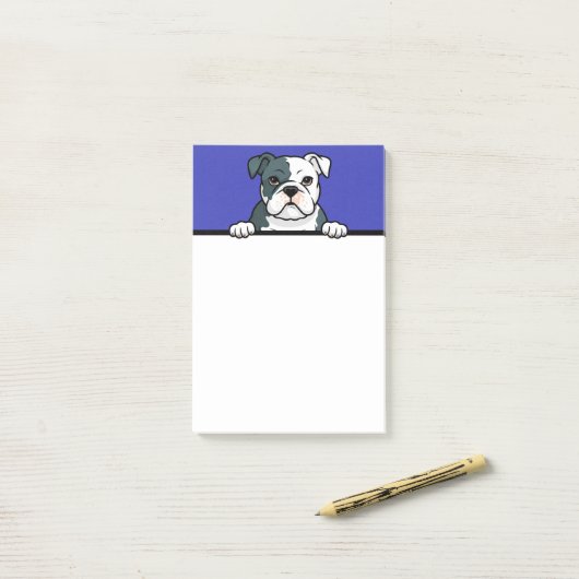 Amerikaanse Bulldog Schattigee Puppy Hondenliefheb Post-it® Notes (Op bureau)