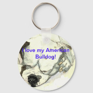 Amerikaanse Bulldog sleutelhanger