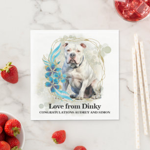 Amerikaanse Bulldog Trouw Servetten Met Honden Fot