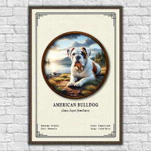 Amerikaanse Bulldog Zoologie Serie Poster