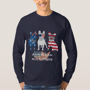 Amerikaanse bulldogs met lange hoes t-shirt