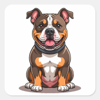 Amerikaanse Bully Cute Puppy Stijl Vierkante Sticker