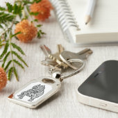 Amerikaanse Bully dog rechthoek sleutelhanger (Zijkant)