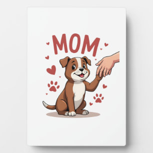 Amerikaanse Bully Moeder Schattige Hond Mama Grapp Fotoplaat