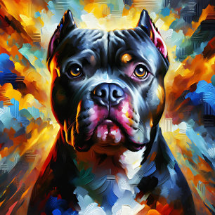 Amerikaanse Bully Pitbull Hond Acryl Kunstprint Legpuzzel
