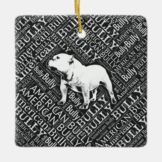 Amerikaanse Bully Word Art Keramisch Ornament (Voorkant)