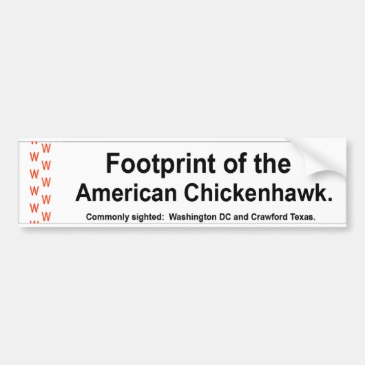 Amerikaanse Bumpersticker van Chickenhawk (Voorkant)