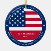 Amerikaanse Burger Custom Patriottische Eerste Ker Keramisch Ornament (Voorkant)