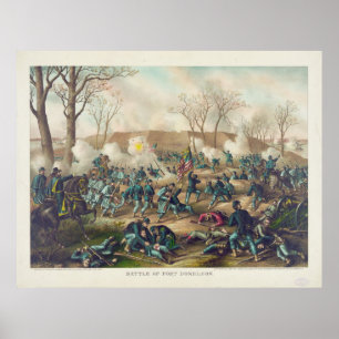 Amerikaanse burgeroorlog Fort Donelson 1862 Poster
