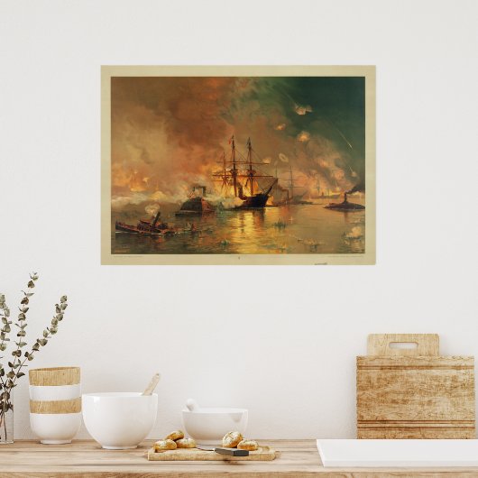 Amerikaanse burgeroorlog gevangenschap van New Orl Poster (Keuken)