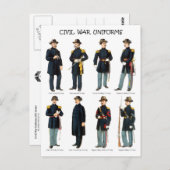 Amerikaanse burgeroorlogsuniformen briefkaart (Voorkant / Achterkant)