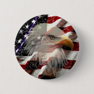 Amerikaanse Button van de vlag van Eagle