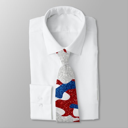 Amerikaanse Camo 4 juli glitters Stropdas (Gebonden)