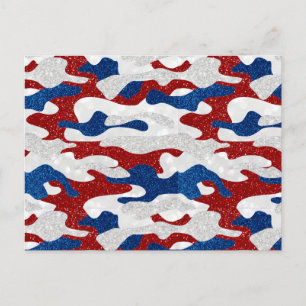 Amerikaanse Camo Juli 4de Glitter Briefkaart