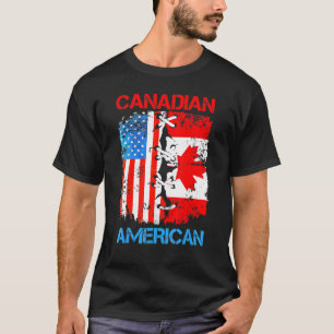 Amerikaanse Canadese vlag Amerikaanse Verenigde St T-shirt