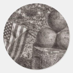 Amerikaanse Cannon Balls  Ronde Sticker