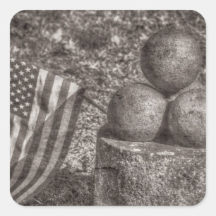 Amerikaanse Cannon Balls Vierkante Sticker