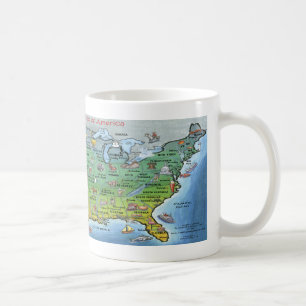 Amerikaanse Cartoon Map Koffiemok