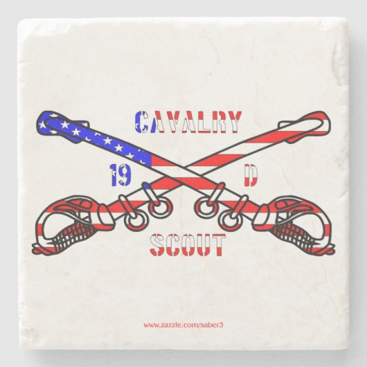 Amerikaanse Cavalry Marmer Stenen Onderzetter (Voorkant)