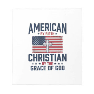 Amerikaanse Christelijke Vlag Kruis Vintage T-shir Notitieblok
