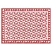 Amerikaanse Classic Red- en White-rosters en -hart Tafelkleed (Voorkant (Horizontaal))