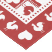 Amerikaanse Classic Red- en White-rosters en -hart Tafelkleed (Gekanteld)