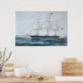 Amerikaanse Clipper Ship Nightingale in New York Poster (Keuken)