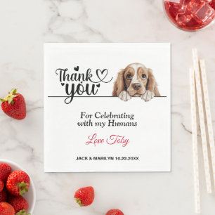 Amerikaanse Cocker Spaniel Hond Huwelijks Cocktail Servet