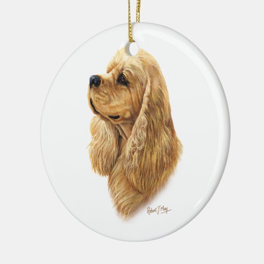 Amerikaanse Cocker Spaniel Keramisch Ornament (Links)