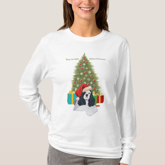 Amerikaanse Cocker Spaniel Kerst T-shirt (Voorkant)