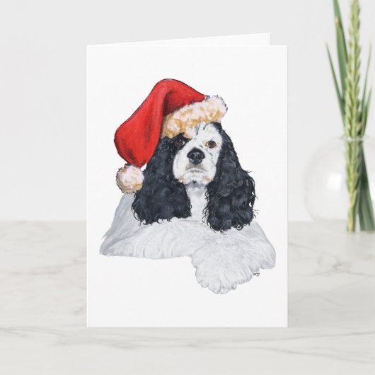 Amerikaanse Cocker Spaniel Kerstmis Feestdagen Kaart (Voorkant)