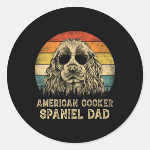 Amerikaanse Cocker Spaniel Papa Hondenliefhebbers Ronde Sticker