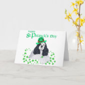 Amerikaanse Cocker Spaniel St. Patrick's Day Kaart (Gele Bloem)