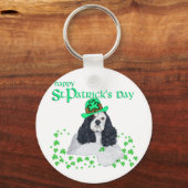 Amerikaanse Cocker Spaniel St. Patrick's Day Sleutelhanger (Voorkant)