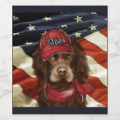 Amerikaanse Cocker Spaniel Wijn Etiket (Enkel label)