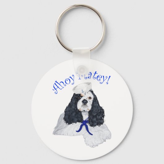 Amerikaanse Cocker Spaniel Zeiler Sleutelhanger (Voorkant)