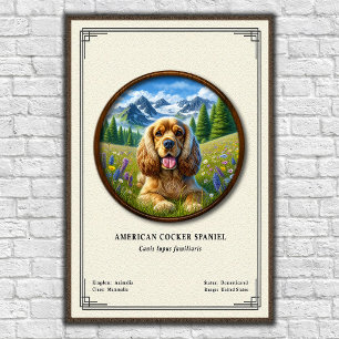Amerikaanse Cocker Spaniel Zoologie Serie Poster