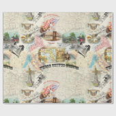  Amerikaanse collage Cadeaupapier (Vlak)