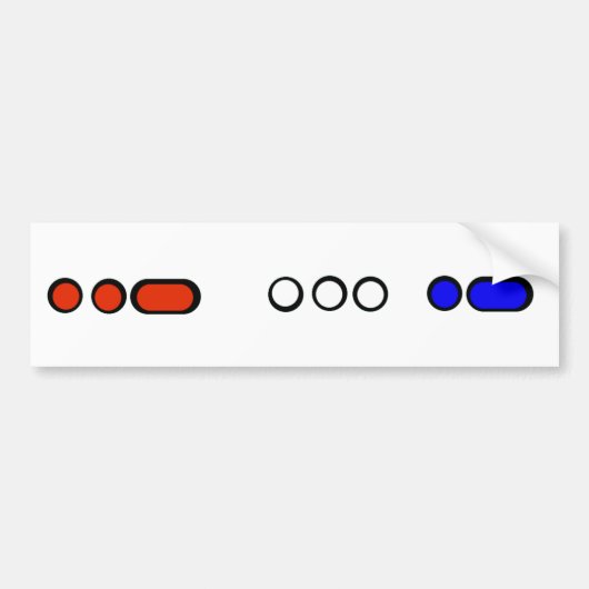 Amerikaanse Colorful Morse Code Bumpersticker (Voorkant)