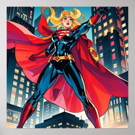 Amerikaanse comics, retro Amerikaanse comics, supe Poster (Voorkant)