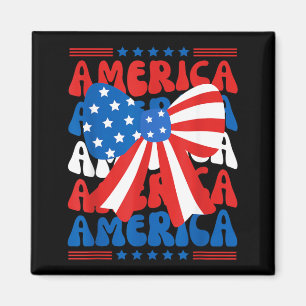 Amerikaanse Coquette Strik Patriottische Vlag van Magneet