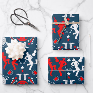 Amerikaanse Country Music Line Dancing Inpakpapier Vel