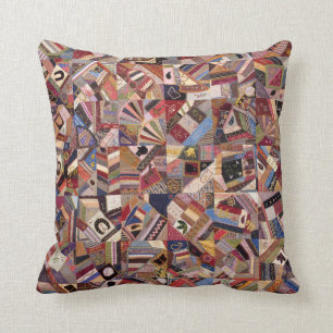 Amerikaanse Crazy Quilt Antiek Pattern Kussen