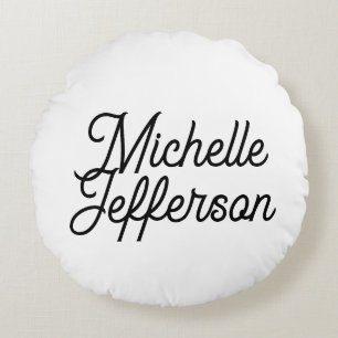 Amerikaanse creatieve trendy witte zwarte kalligra rond kussen