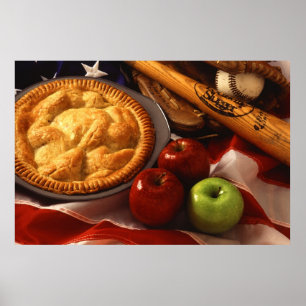 Amerikaanse cultuurpictogrammen Apple Pie Baseball Poster